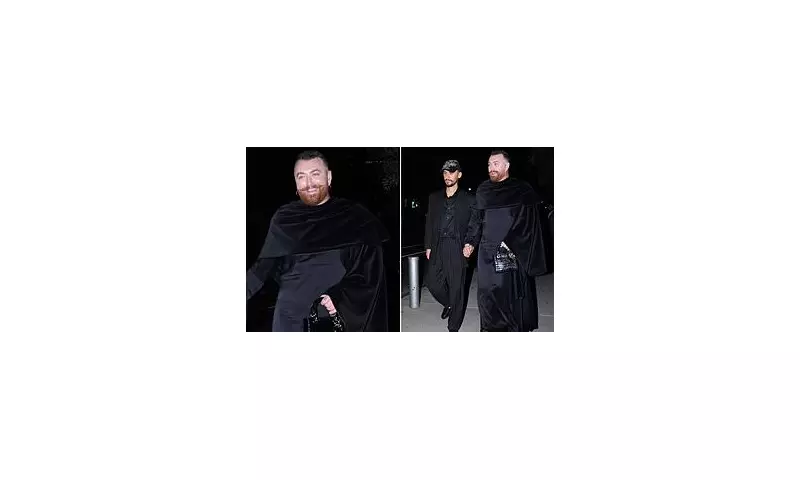 Sam Smith Stuns in Dramatic Black Gown at NYFW, Steps Out with New Beau Christian Cowan