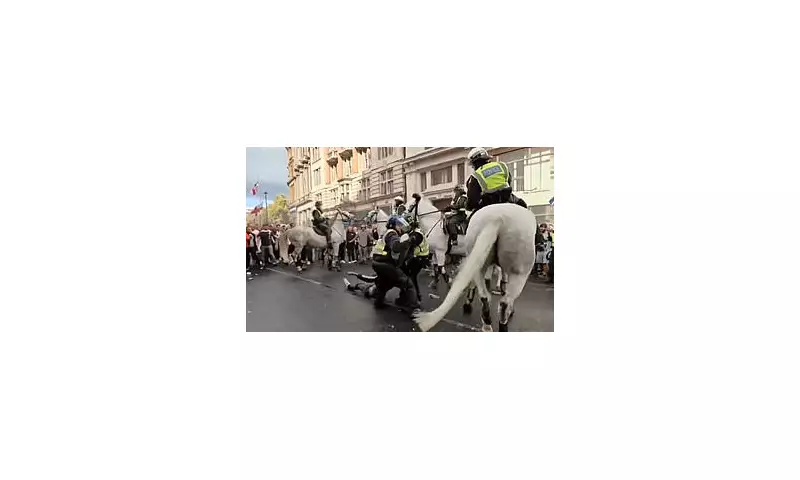 Shocking Footage: Tommy Robinson Protest Erupts in Violence as Thugs Attack Police Horses | Daily Mail