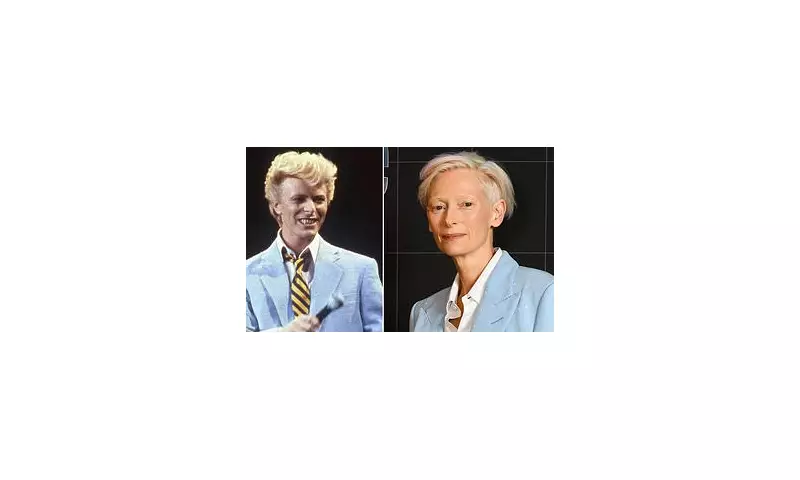 Tilda Swinton's Poignant Tribute: Powder Blue Suit Homage to David Bowie at Paris Fashion Week