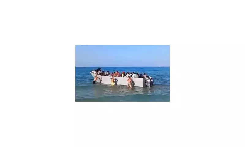 Tourists Forced to Push Migrant Boat Ashore on Greek Island Beach | Exclusive