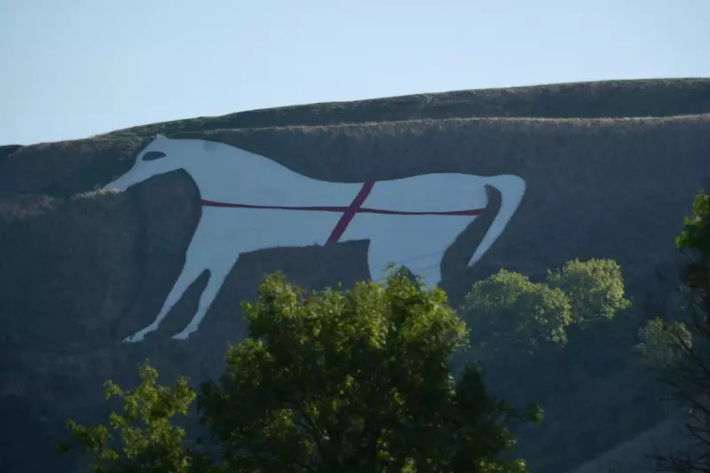 Wiltshire Police Hunt Vandals After Giant White Horse Hill Figure Defaced With Flag
