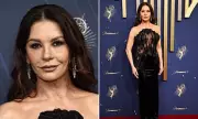 Catherine Zeta-Jones Stuns Braless at 2025 Emmys in Daring Gown | Daily Mail