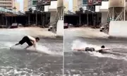 Chaos in Benidorm: Tourist Swims Through Flooded Streets as Freak Storms Batter Europe