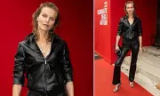 Eva Herzigova Stuns in Edgy Leather at Venice Film Festival 2024 | Daily Mail