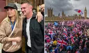 Holly Valance Joins Tommy Robinson at Anti-Migrant Protest in Westminster | Exclusive