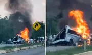 Horror Inferno in California: 15 Dead as Truck Packed with Migrant Workers Crashes and Erupts in Flames | Daily Mail