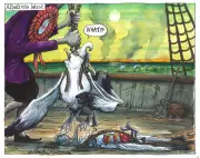 Martin Rowson's Scathing Cartoon: Starmer's Labour Haunted by Mandelson's Ghost | Political Satire