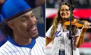 Mets Star Francisco Lindor's Wife Sparks Fury by Kneeling During US National Anthem | Daily Mail