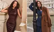 Michelle Keegan Stuns in Burgundy Leather Dress as She Unveils Her Must-Have Autumn Collection | Daily Mail