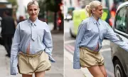 Pixie Lott Flaunts Growing Baby Bump in Stylish Unbuttoned Shirt Ahead of Second Child with Husband Oliver Cheshire | Daily Mail