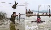 Royal Marines Commandos Use Assault Course Water Tanks for On-Base Baptisms