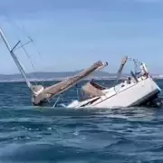 Terrifying Yacht Capsize Caught on Camera: Crew's Harrowing Escape in Dramatic Mediterranean Rescue