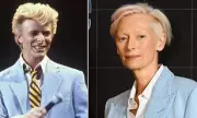 Tilda Swinton's Poignant Tribute: Powder Blue Suit Homage to David Bowie at Paris Fashion Week