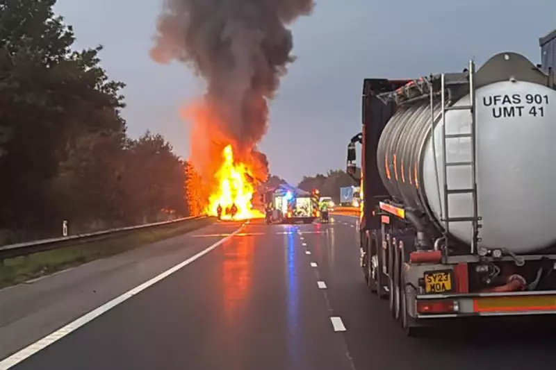 Electric Vehicle Inferno Sparks Motorway Mayhem: M5 Closed for Hours After Battery Fire