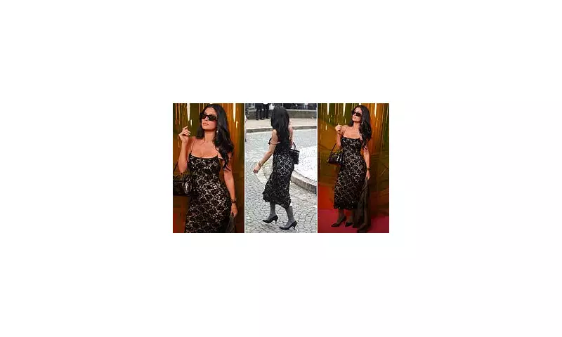 Kylie Jenner Stuns in Daring Black Lace at Paris Fashion Week's Miu Miu Show