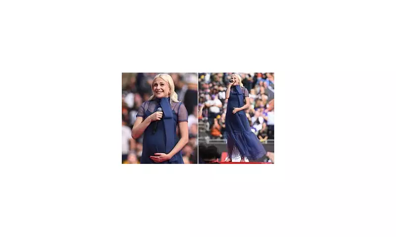Pixie Lott Stuns NFL Crowd With Barefoot National Anthem Performance At Tottenham Stadium