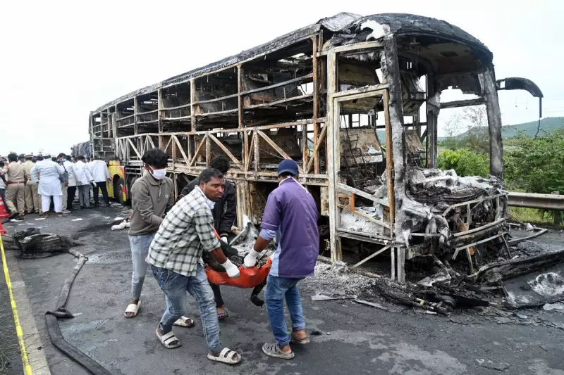 Tragic Bus Inferno Claims 9 Lives in Southern India's Hyderabad