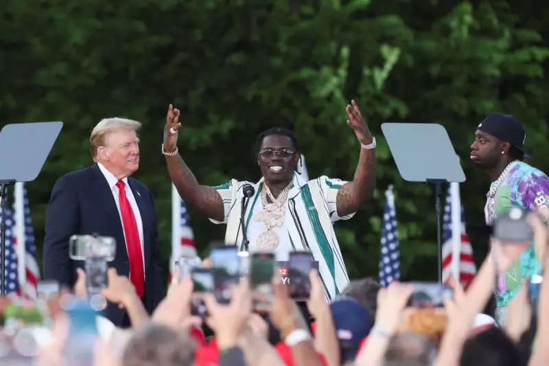 Trump's Controversial Rally Move: Jailed Rapper Sheff G Performs at Campaign Event