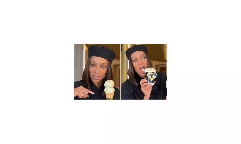 Tyra Banks Serves Up Sizzling Style with Hot Ice Cream Fashion Statement