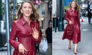 Blake Lively Stuns in Bold Braless Leather Look During New York Outing
