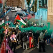 Central London Gridlocked as Palestine Protesters Shut Down Westminster Bridges