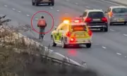 Daring Deliveroo Cyclist Pedals Through M4 Rush Hour Chaos in Reckless Motorway Stunt