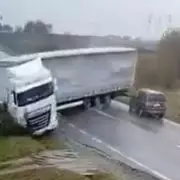 Miracle Motorway Escape: Driver Survives Being Crushed by Jackknifed Lorry in Heart-Stopping CCTV