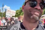 Proud Boys Leader Enrique Tarrio Declares 'No Kings in America' at Surprise Miami Protest