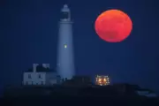 Royal Observatory Greenwich Captures Rare Supermoon Rising Over Wales