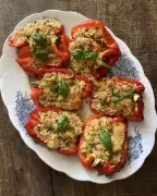 Stuffed Red Peppers with Orzo, Tuna and Capers: A Taste of Italian Sunshine