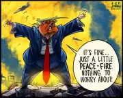 US Attempts to Downplay Renewed Gaza Hostilities Exposed in Scathing Cartoon