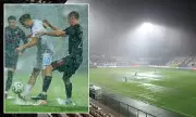 Waterlogged Pitch Chaos: Conference League Match Descends Into Farce Amid Torrential Downpour