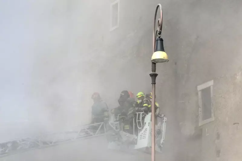 Ancient Roman Tower Partially Collapses Near Colosseum in Dramatic Incident
