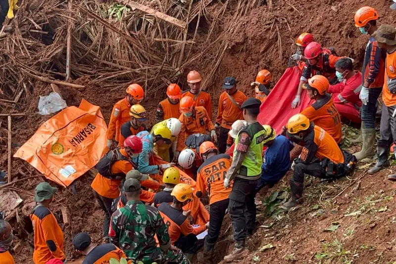 Indonesia Landslide Death Toll Rises to 23 as Rescue Efforts Intensify