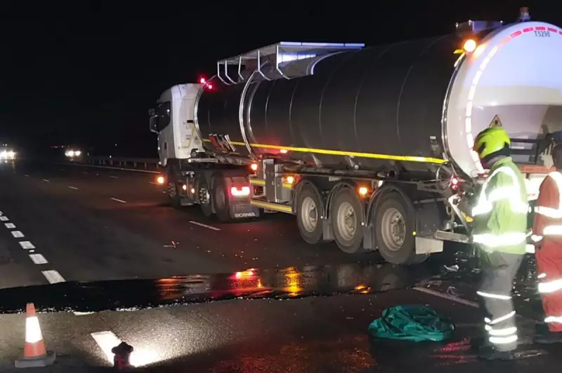M40 Chaos: Bitumen Spill Shuts Motorway After Tanker Crash