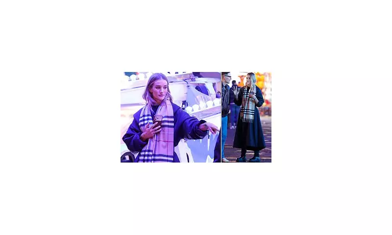 Rosie Huntington-Whiteley's Chic Winter Wonderland Night in £435 Burberry Scarf