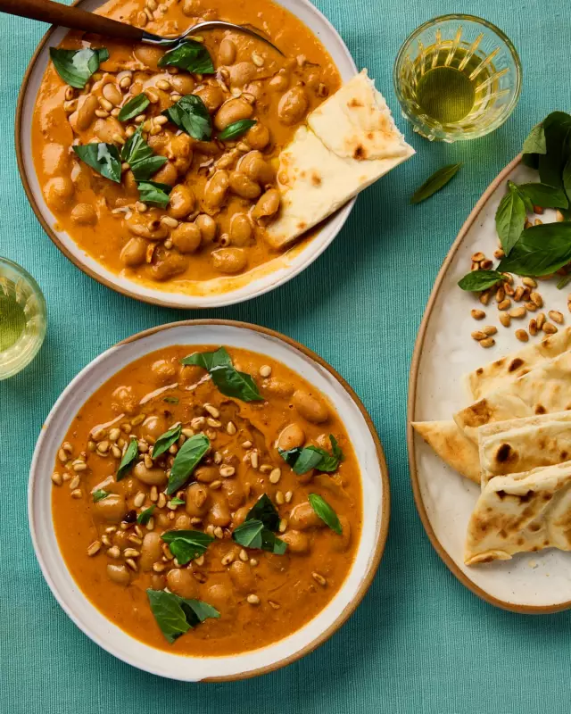 Tahini-Infused Beans with Basil & Pine Nuts: Meera Sodha's 15-Minute Vegan Triumph
