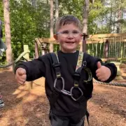 Boy, 4, swims for first time in 9 months after beating brain cancer