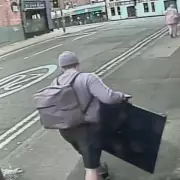 Burglar Caught on CCTV Carrying Stolen TV in Broad Daylight