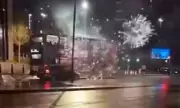 Shocking Moment Thug Fires Firework at Birmingham Bus Using Homemade Launcher