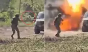 Ukrainian Soldier's Incredible Drone Shot Stuns in War Footage
