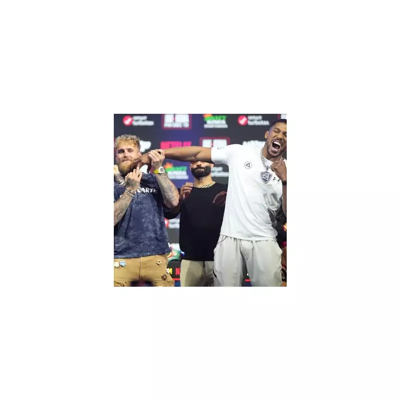 Anthony Joshua Grabs Jake Paul's Chain in Playful Miami Face-Off