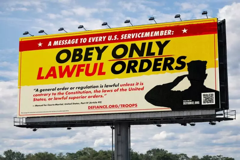 Billboards Near Florida Base Urge Troops: 'Obey Only Lawful Orders' Amid Drug Strike Fury