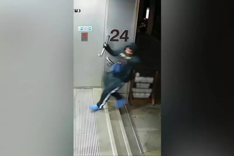 Clumsy burglar's 'Home Alone' bungle: Door handle rips off in botched break-in