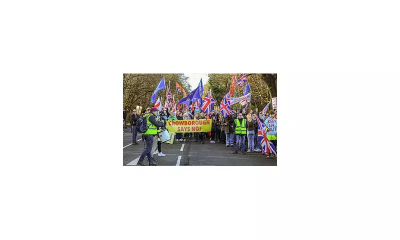 Crowborough Protests: 2,000 March for Fifth Week Over Migrant Camp Plan