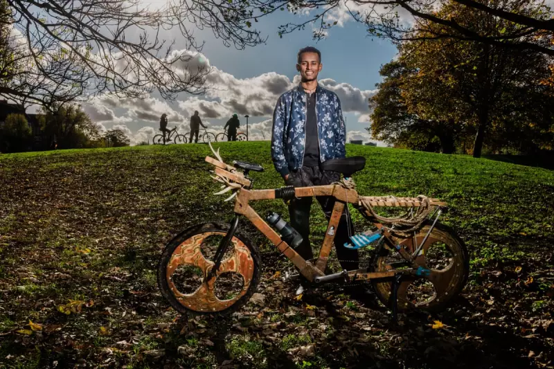 Ethiopian Student Cycles UK on Wooden Bike, Raises Funds for Charity