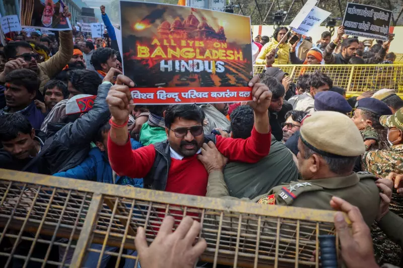 Hundreds Protest in Delhi Over Hindu Man's Killing in Bangladesh