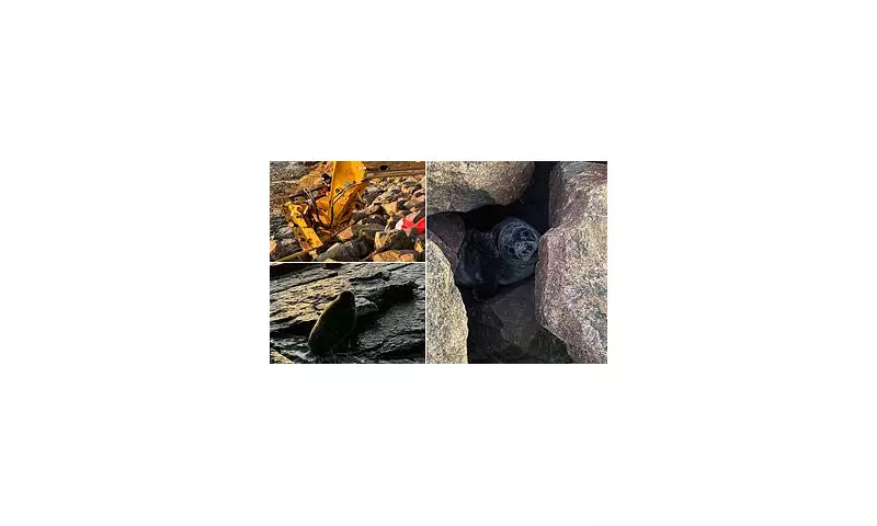 JCB Rescues Trapped Seal Pup in Orkney Rocks After Dramatic Ferry Terminal Ordeal