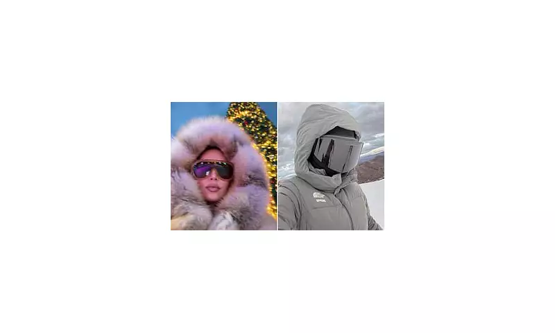 Kim Kardashian's Unrecognisable Ski Trip & Festive Family Fun Revealed
