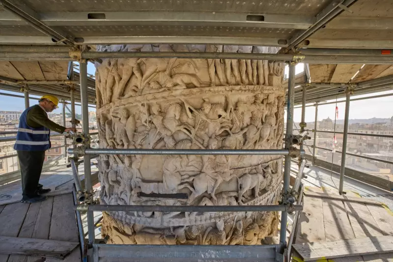 Lasers Revive Ancient Roman Column in First Restoration for 40 Years